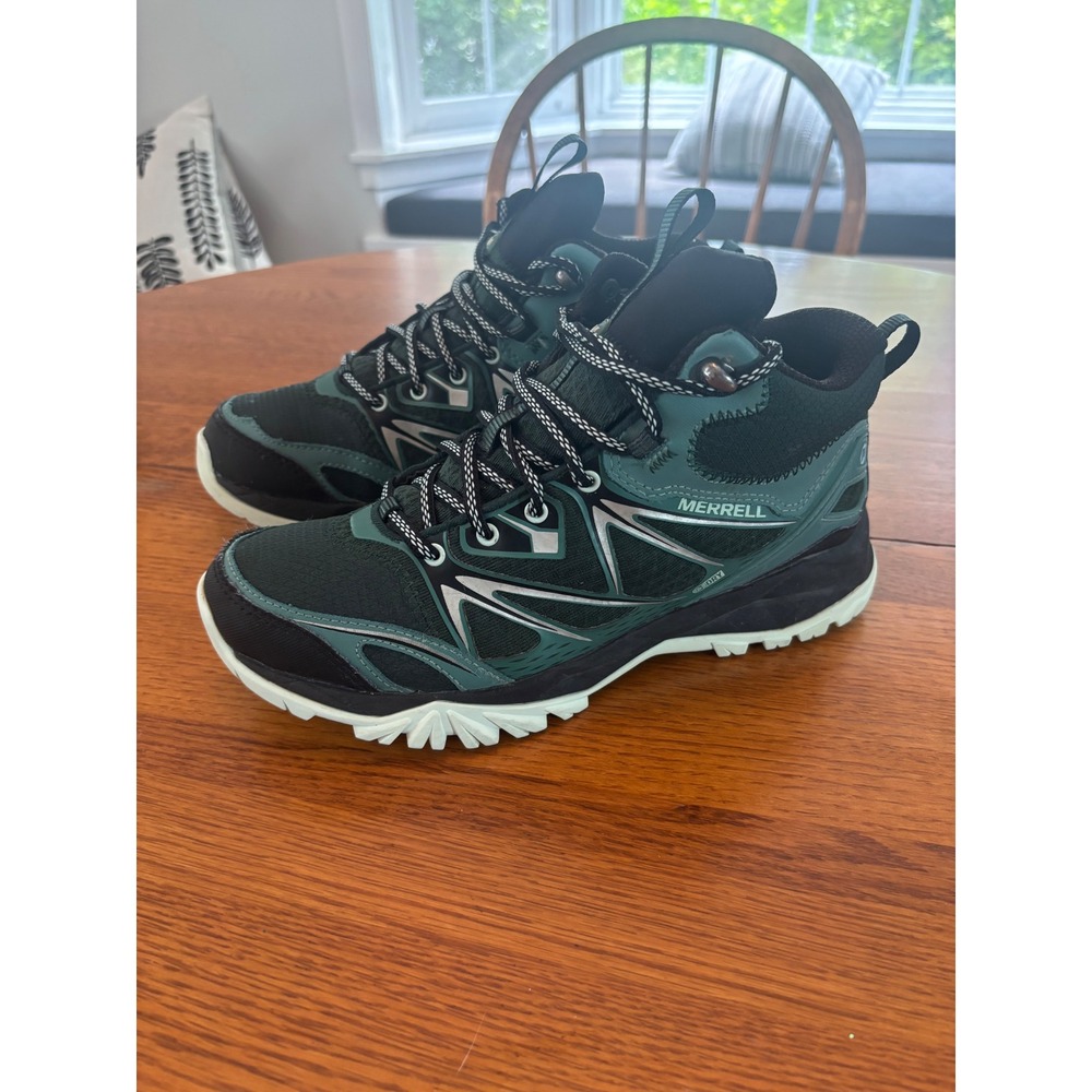 Merrell Pine Grove Waterproof Hiking Boots Womens 8.5 Dark Green Black J35948